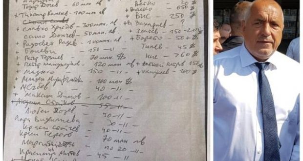 От списъци не се вълнувам, а как да направя пътища зали, пречиствателни станции. Не искам да коментирам – всеки бизнесмен може да си напише списък и да си го сложи в касата. И аз мога да си напиша един и да кажа за кмета на Поморие – 1000 лева, за Горанов – 2, за Нанков – 3, за еди-кой си – 4. После да ме питат как ще коментирате. Задържаният ще каже. Когато предупредихме, че ще има проблем с отпадъците, беше още преди местните избори. Оттогава работят ДАНС и прокуратурата. Всеки трябва да се сърди сам на себе си. Това заяви премиерът Бойко Борисов на въпрос на медиите при посещението си в Бургас. Припомняме, че Специализираната прокуратура публикува списък, намерен при обиск на имот на Атанас Бобоков. Там има много известни имена - Георги Гергов, Славчо Христов, Сашо Дончев, Радосвет Радев, Петър Манджуков, Алексей Петров, генерал Любен Гоцев, Баневи, както и посочени суми в милиони срещу имената. Например срещу името на Славчо Христов стои сумата 300 млн. лева, срещу това на Манджуков - 120 млн. лева, а списъкът можете да видите! Там фигурира и името на покойния банкер Емил Кюлев, както и на групата ТИМ, плюс "Иван и Елена", може би Иван и Елена Костови, но уточнение няма.